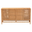 bali & pari Vivan Honey Rattan and Mahogany Wood 3-Drawer Storage Cabinet