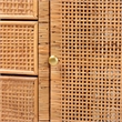 bali & pari Vivan Honey Rattan and Mahogany Wood 3-Drawer Storage Cabinet