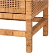 bali & pari Vivan Honey Rattan and Mahogany Wood 3-Drawer Storage Cabinet