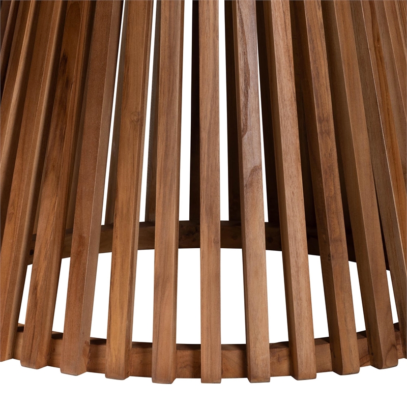 bali & pari Caribic Modern Slatted Acacia Wood Dining Table