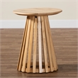 bali & pari Caribic Modern Slatted Acacia Wood End Table