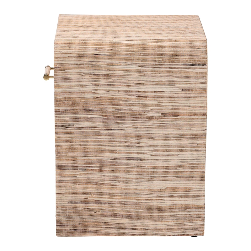 bali & pari Callan Bohemian Woven Natural Grasscloth 1-Drawer Nightstand