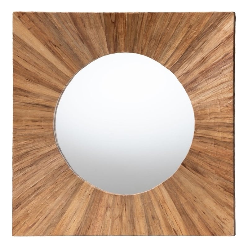 bali & pari Mosa Bohemian Pealed Grasscloth Accent Mirror