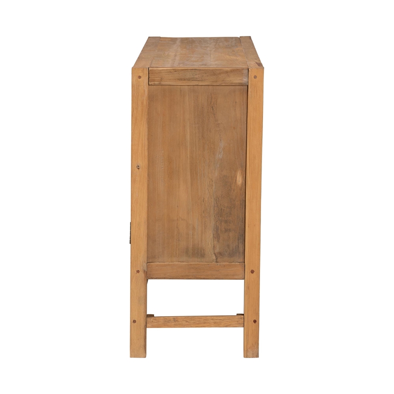 bali & pari Sibu Bohemian Natural Rattan and Reclaimed Wood Cabinet