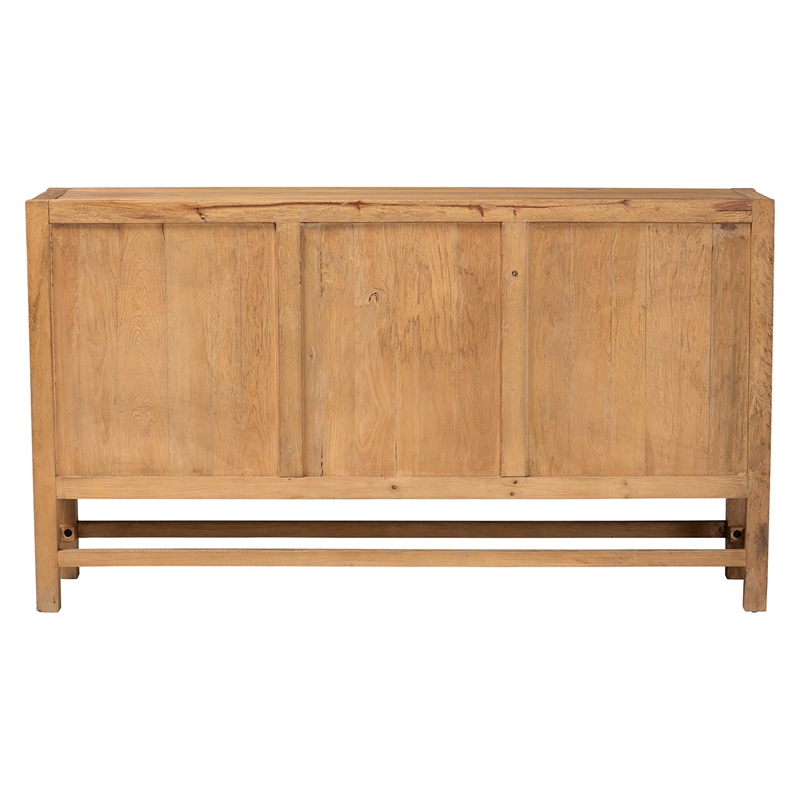 bali & pari Sibu Bohemian Natural Rattan and Reclaimed Wood Cabinet