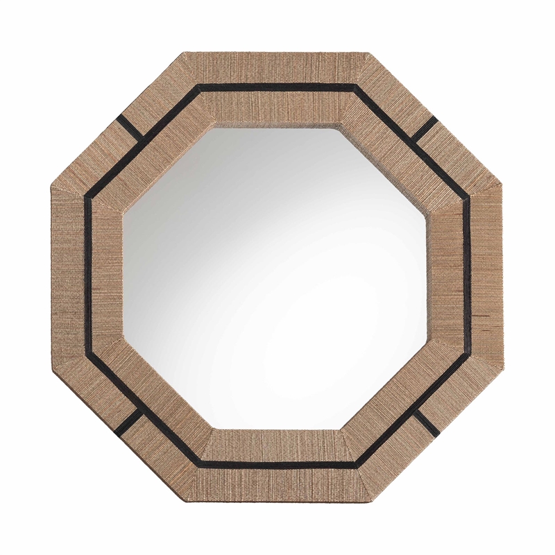 bali & pari Mirai Bohemian Woven Grasscloth Octagon Accent Mirror