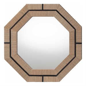 bali & pari Mirai Bohemian Woven Grasscloth Octagon Accent Mirror