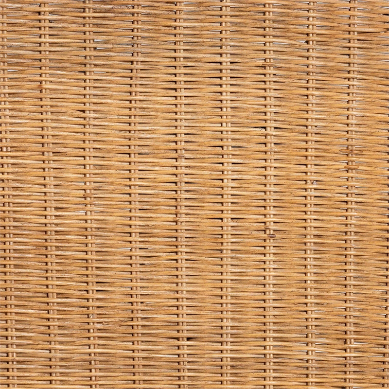 bali & pari Pabla Bohemian Light Honey Rattan Scalloped Console Table