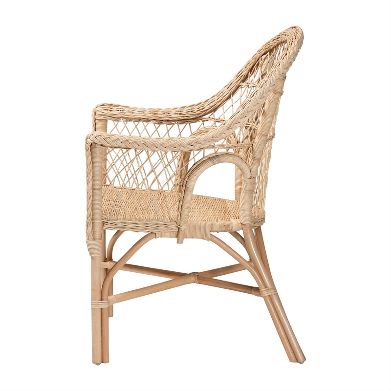 bali & pari zaira modern bohemian natural rattan arm chair