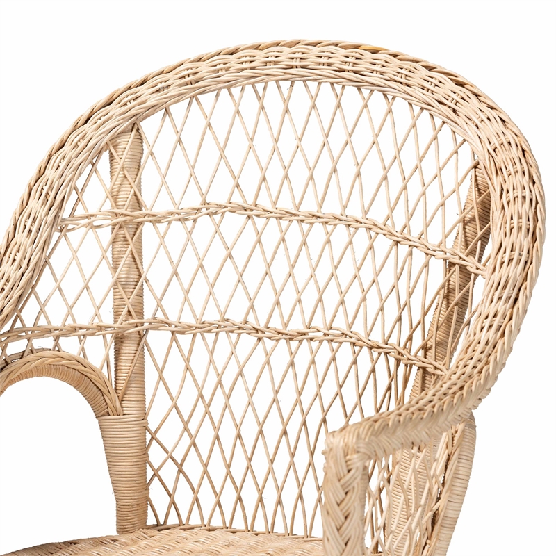 bali & pari zaira modern bohemian natural rattan arm chair