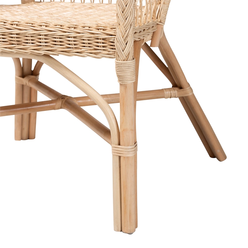 bali & pari zaira modern bohemian natural rattan arm chair