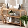 bali & pari Dalida Bohemian Natural Rattan 3-Tier Console Table