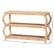 bali & pari Dalida Bohemian Natural Rattan 3-Tier Console Table