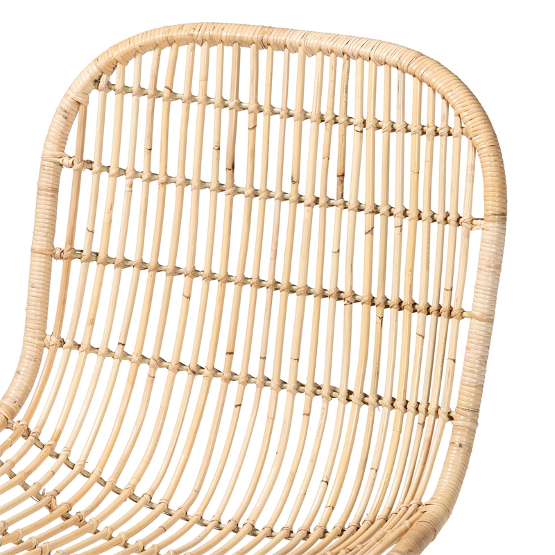 bali & pari Rosalba Light Honey Rattan 2-Piece S-Curve Dining Chair Set
