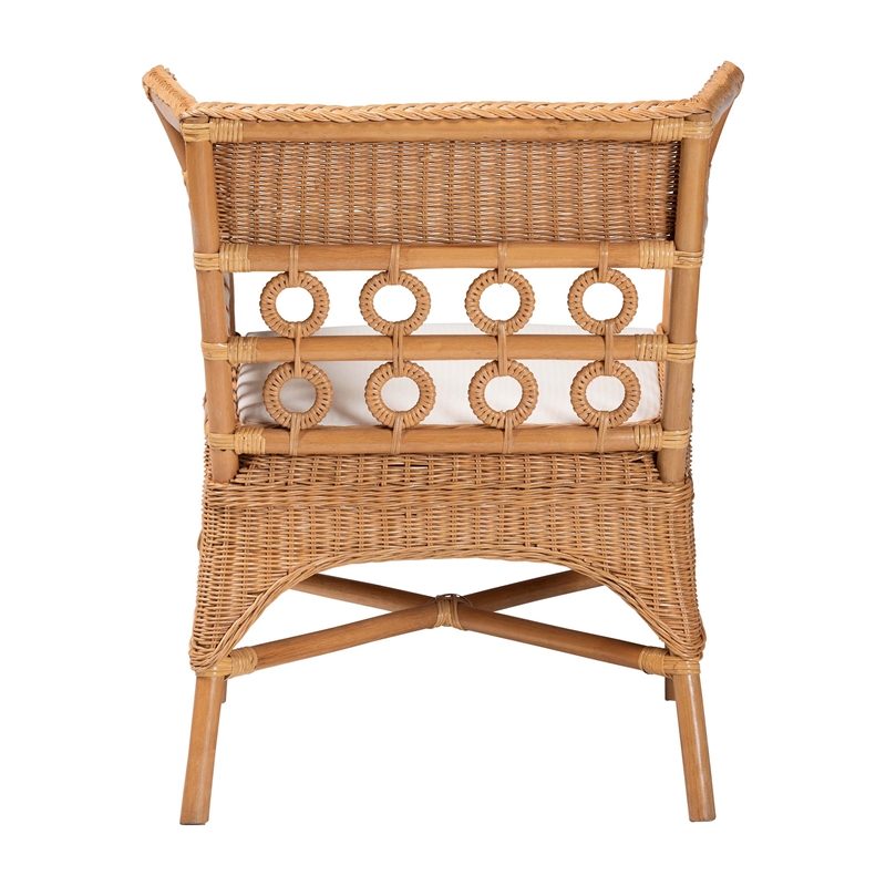 bali & pari Oxford Bohemian Light Honey Rattan Arm Chair