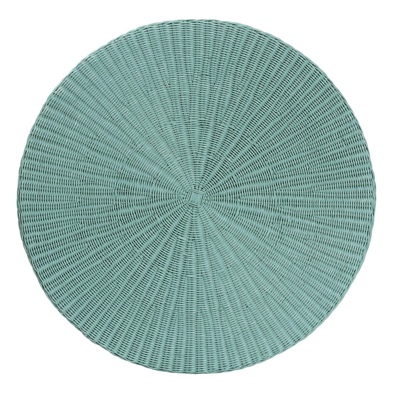 bali & pari Palm Bohemian Seafoam Green Scalloped Rattan Coffee Table