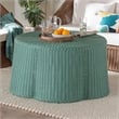 bali & pari Palm Bohemian Seafoam Green Scalloped Rattan Coffee Table