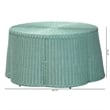 bali & pari Palm Bohemian Seafoam Green Scalloped Rattan Coffee Table