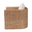 bali & pari Rhinos Bohemian Light Brown Seagrass Tuxedo Arm Chair