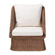 bali & pari Derris Bohemian Peanut Brown Braided Rattan Arm Chair