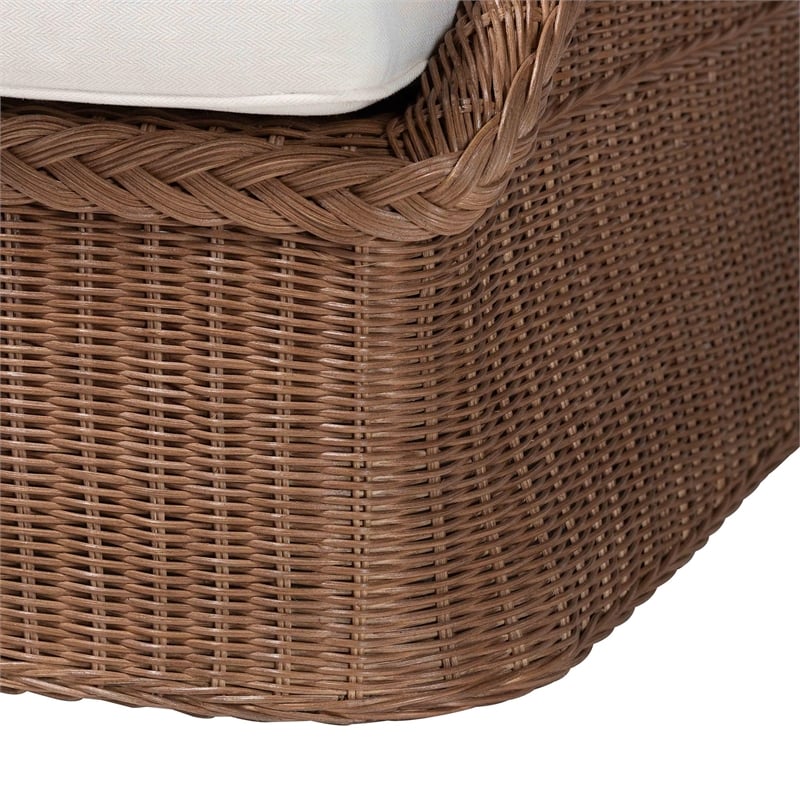 bali & pari Derris Bohemian Peanut Brown Braided Rattan Arm Chair