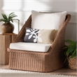 bali & pari Derris Bohemian Peanut Brown Braided Rattan Arm Chair