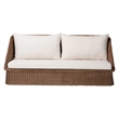 bali & pari Derris Bohemian Peanut Brown Braided Rattan Sofa