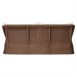 bali & pari Derris Bohemian Peanut Brown Braided Rattan Sofa