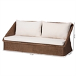 bali & pari Derris Bohemian Peanut Brown Braided Rattan Sofa