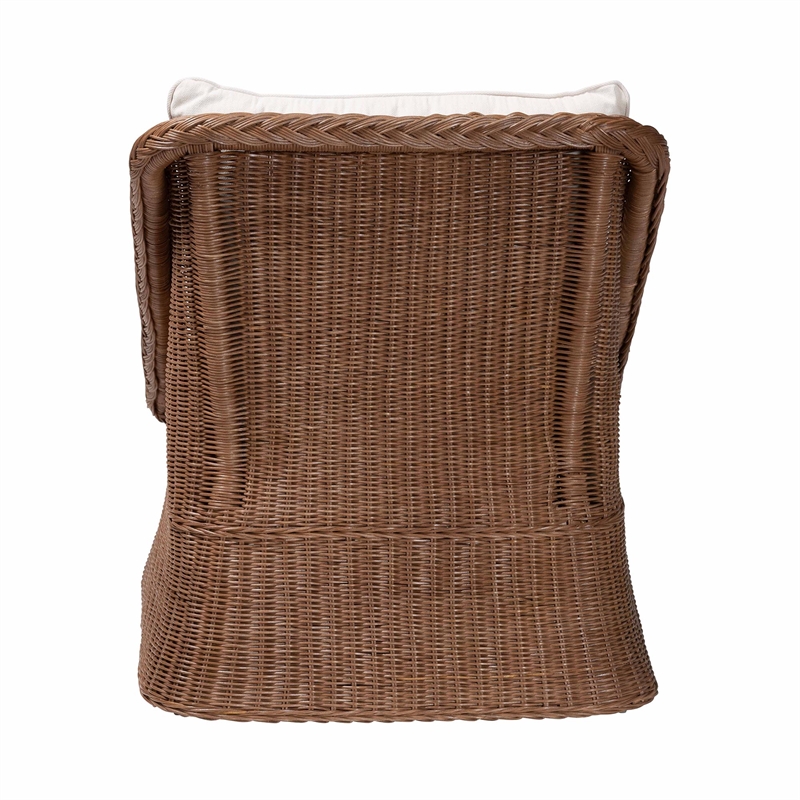 bali & pari Derris Bohemian Peanut Brown Braided Rattan 2-Piece Arm Chair Set