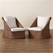 bali & pari Derris Bohemian Peanut Brown Braided Rattan 2-Piece Arm Chair Set