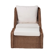 bali & pari Derris Brown Braided Rattan 2-Piece Arm Chair and Footstool Set