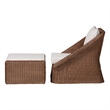 bali & pari Derris Brown Braided Rattan 2-Piece Arm Chair and Footstool Set