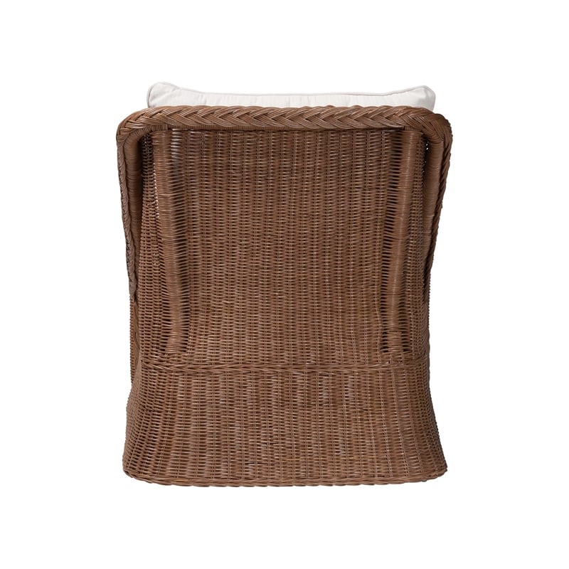 bali & pari Derris Brown Braided Rattan 2-Piece Arm Chair and Footstool Set