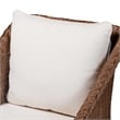 bali & pari Derris Brown Braided Rattan 2-Piece Arm Chair and Footstool Set