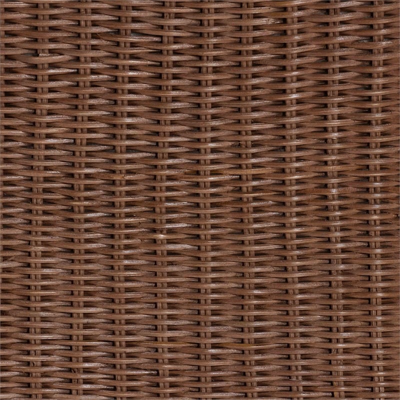 bali & pari Derris Brown Braided Rattan 2-Piece Arm Chair and Footstool Set