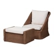 bali & pari Derris Brown Braided Rattan 2-Piece Arm Chair and Footstool Set