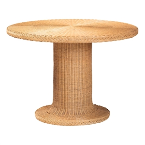bali & pari Farrow Bohemian Braided Light Honey Rattan Dining Table