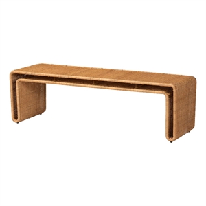 bali & pari Nevada Bohemian Light Honey Rattan Accent Bench
