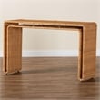 bali & pari Nevada Bohemian Light Honey Rattan Console Table