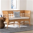 bali & pari Oxford Bohemian Light Honey Rattan Dining Bench with Armrests