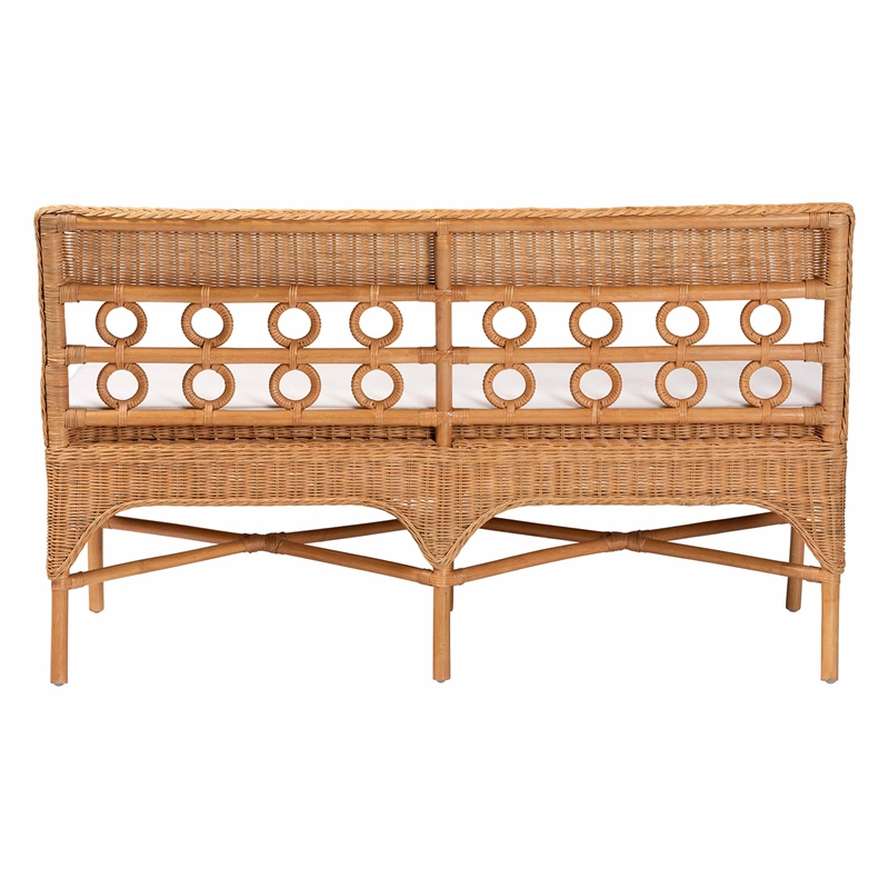 bali & pari Oxford Bohemian Light Honey Rattan Dining Bench