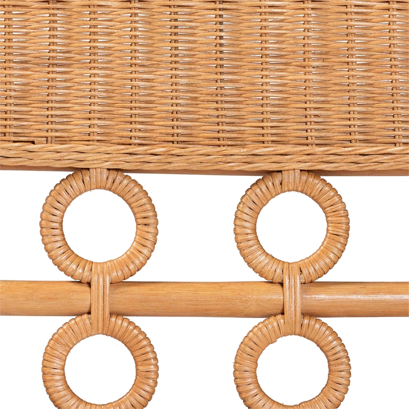 bali & pari Oxford Bohemian Light Honey Rattan Dining Bench