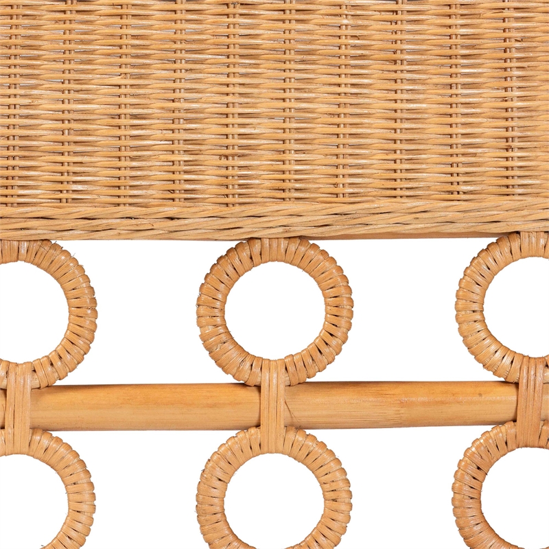 bali & pari Monica Bohemian Light Honey Rattan 3-Piece Dining Nook Set