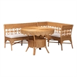 bali & pari Matilde Bohemian Light Honey Rattan 3-Piece Dining Nook Set