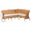bali & pari Tamara Bohemian Light Honey Rattan 2-Piece Dining Nook Bench Set