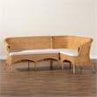 bali & pari Tamara Bohemian Light Honey Rattan 2-Piece Dining Nook Bench Set
