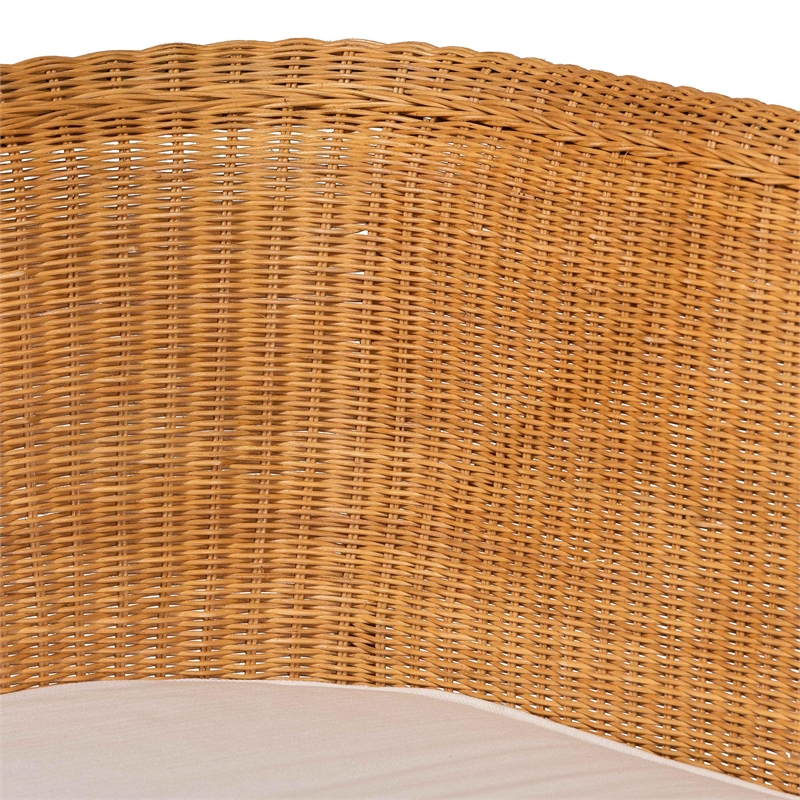 bali & pari Keitha Bohemian Light Honey Rattan 3-Piece Dining Nook Set
