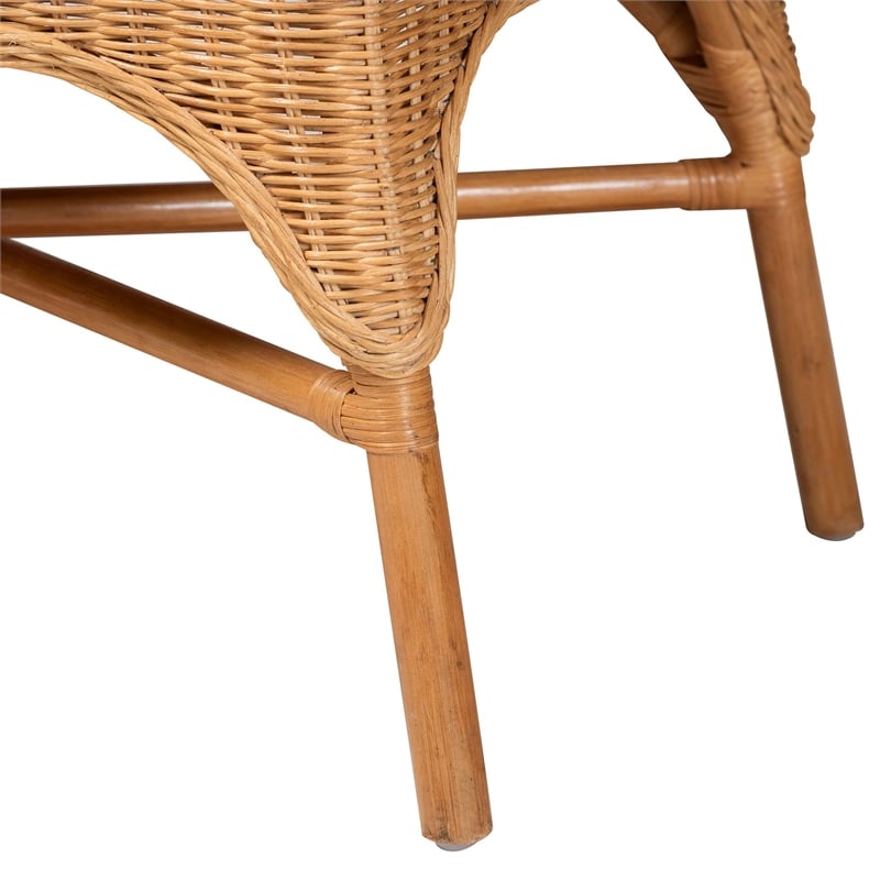 bali & pari Oxford Bohemian Light Honey Rattan 3-Piece Living Room Chair Set
