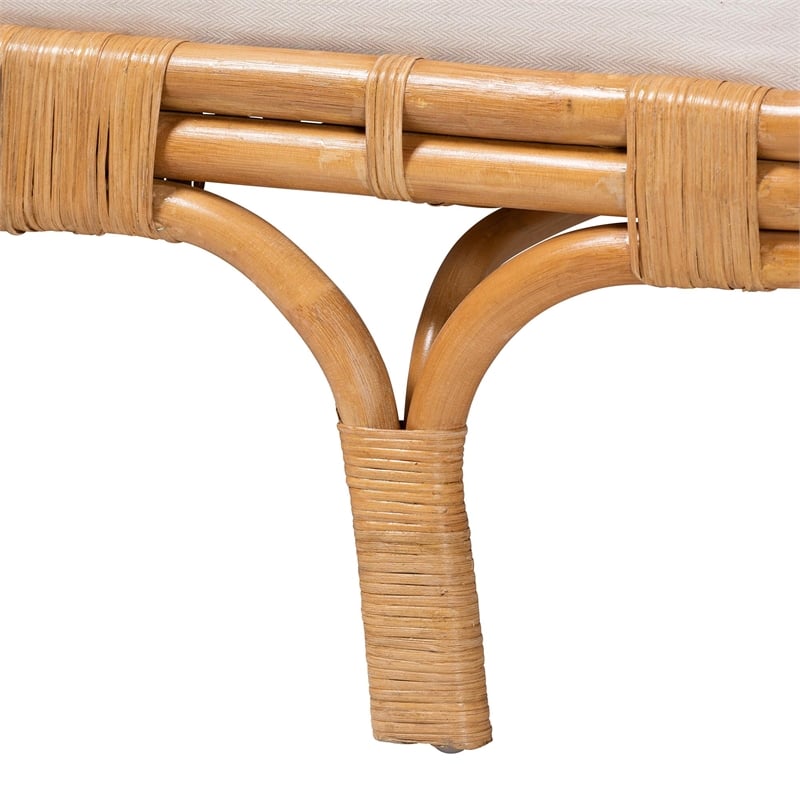 bali & pari Aiko Handwoven Natural Rattan Daybed with Cushion